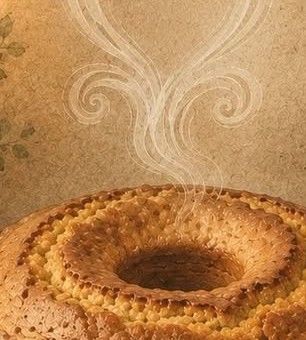 Bolo caseiro com coração de vapor